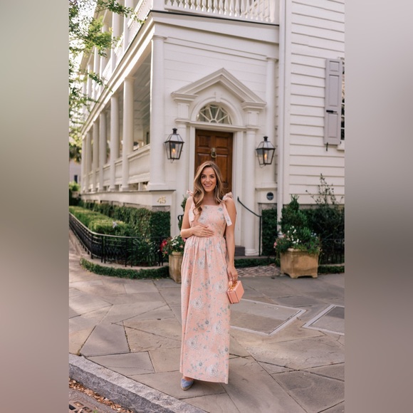 SOLD - Gal Meets Glam Makenna Floral Maxi Dress In Peach from Anthropologie - Picture 2 of 11